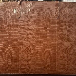 Large BEIS Work Bag Maple Crocodile-Embossed